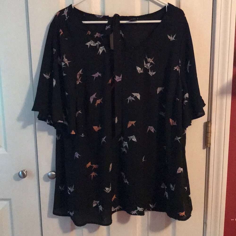 Crane short sleeve blouse